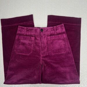 Anthropologie Maeve Burgundy Corduroy Trousers